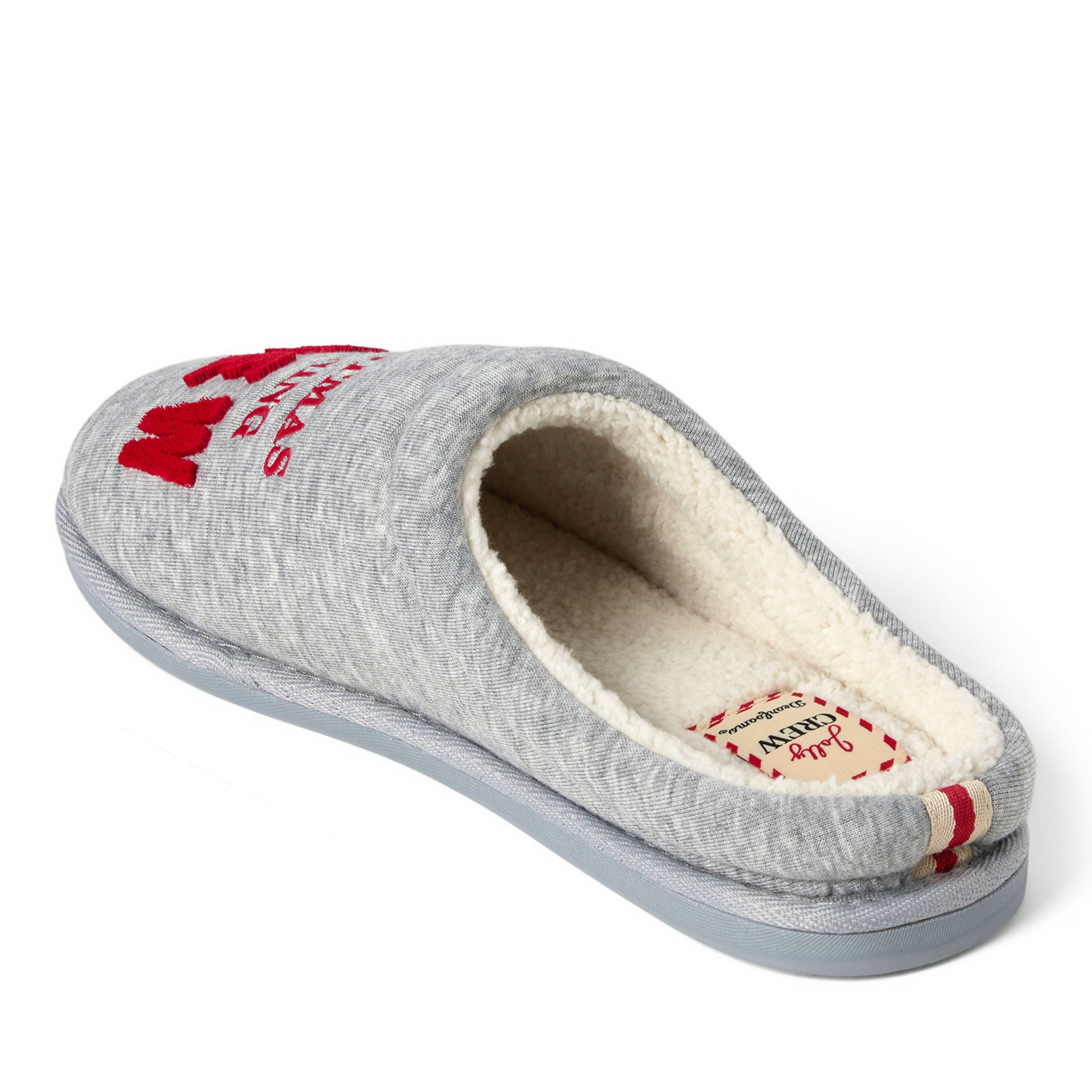 Christmas Morning Crew Slippers, Alternate, color, LIGHT HEATHER GREY