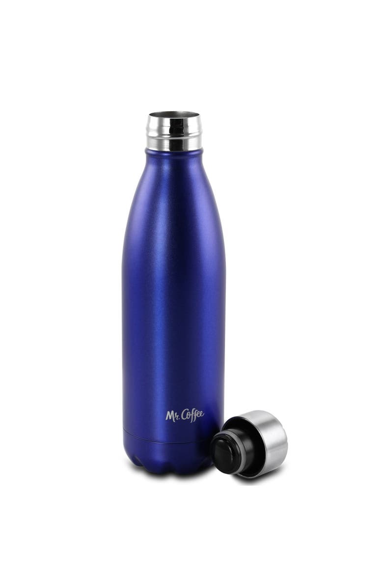 MR COFFEE Luster Hydration 2 Piece Stainless Steel Thermal Hydration Bottle Set, Alternate, color, Blue
