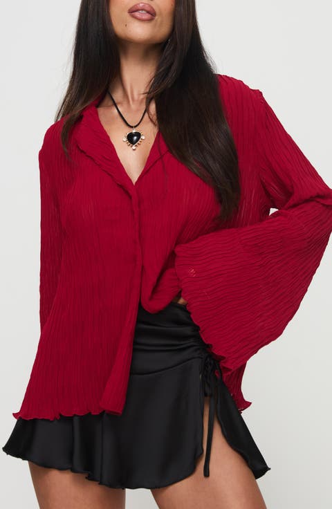 Selma Crinkle Button-Up Top