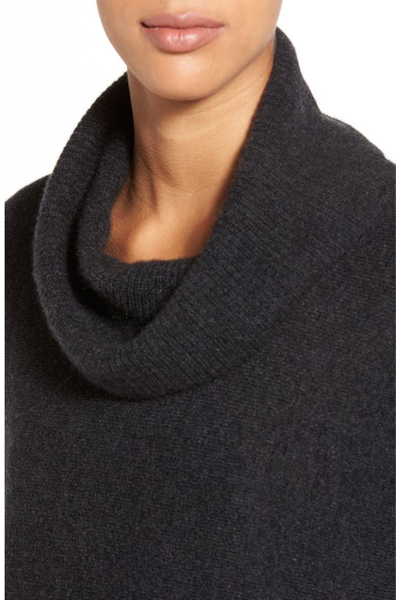 Cowl Neck Cashmere Tunic, Alternate, color, HEATHER CHARCOAL