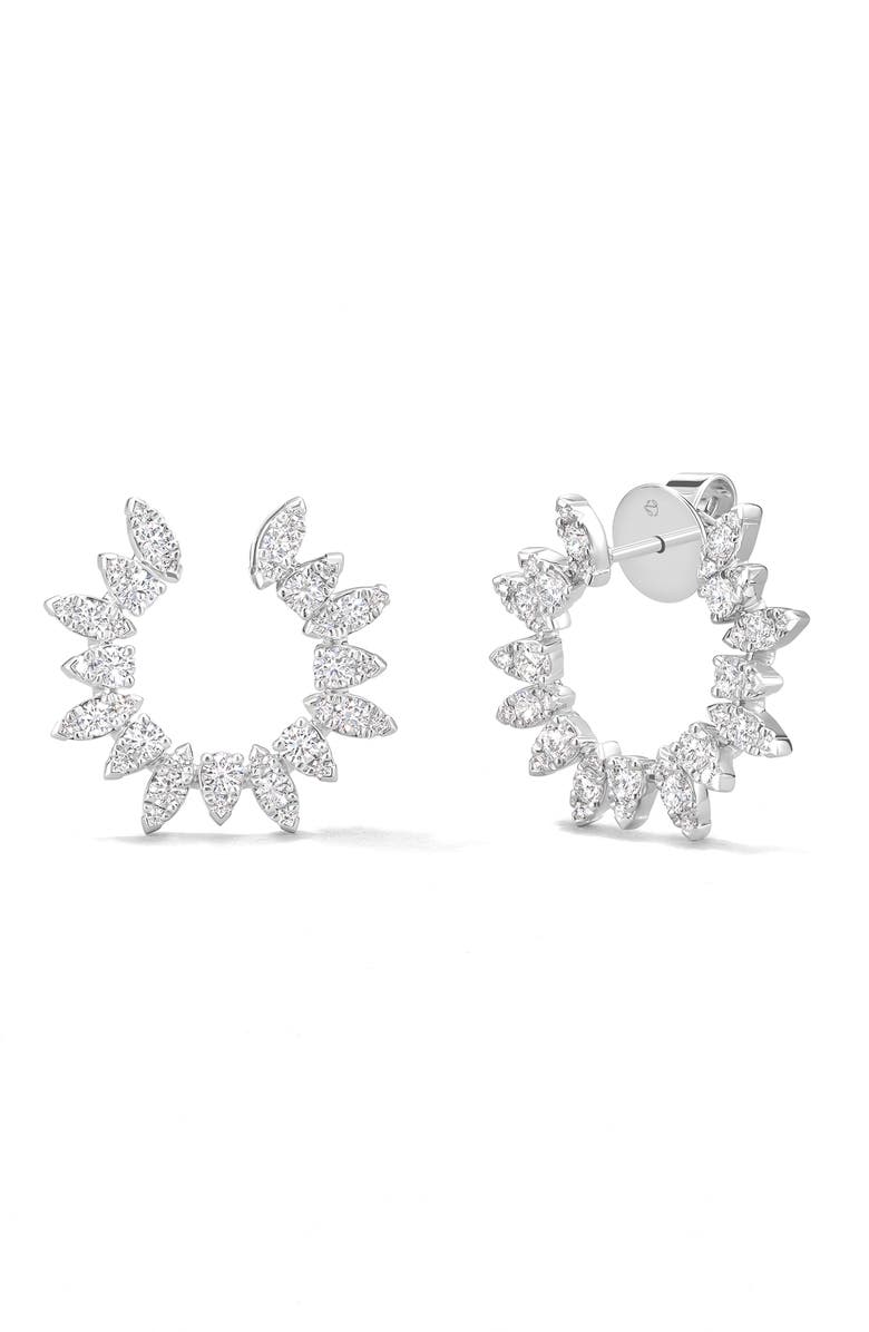 HEARTS ON FIRE Aerial Diamond Sunburst Earrings, Main, color, White Gold