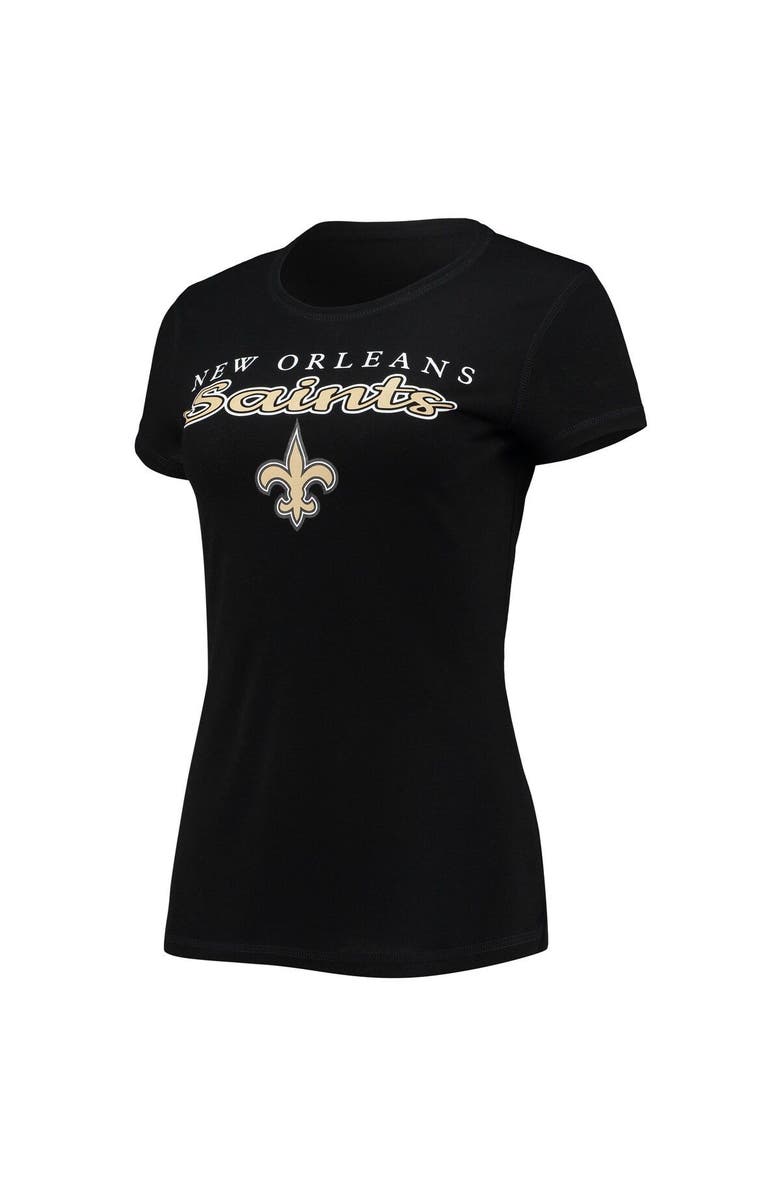 CONCEPTS SPORT Women's Concepts Sport Black/Gold New Orleans Saints Logo T-Shirt & Pants Set, Alternate, color, Black