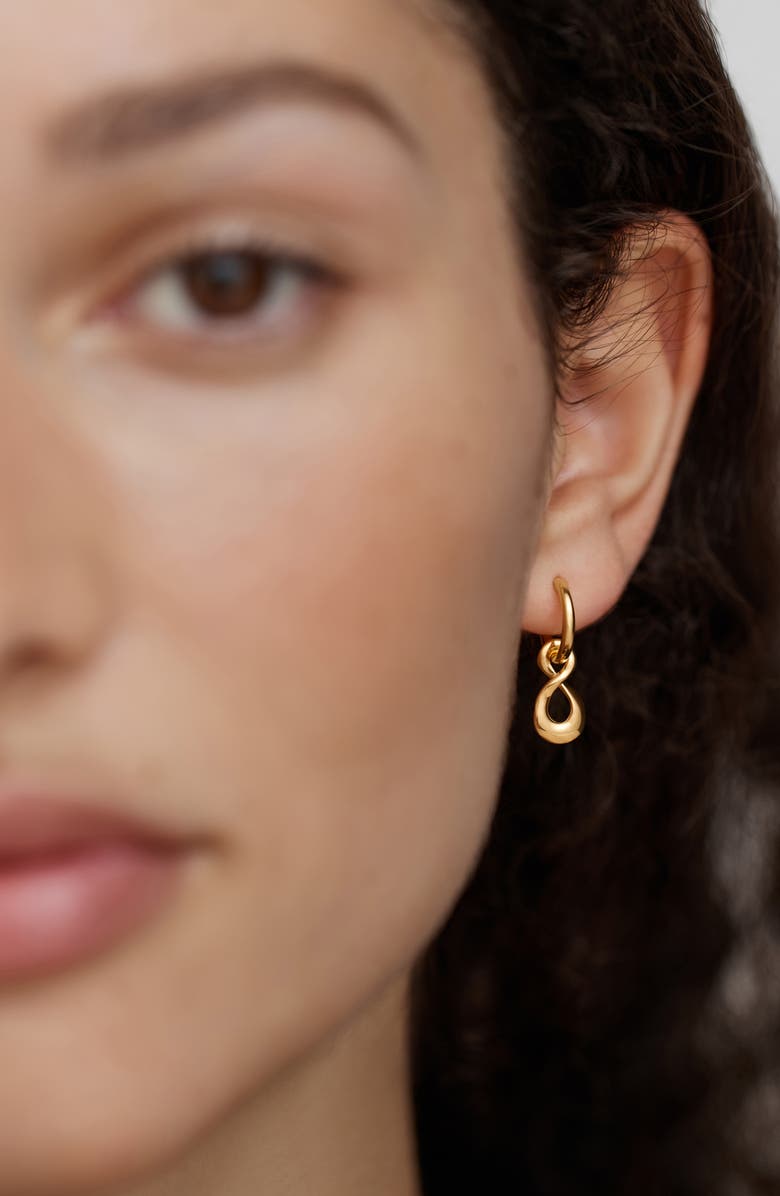 Monica Vinader Infinity Huggie Hoop Earrings, Alternate, color, 18Ct Gold Vermeil