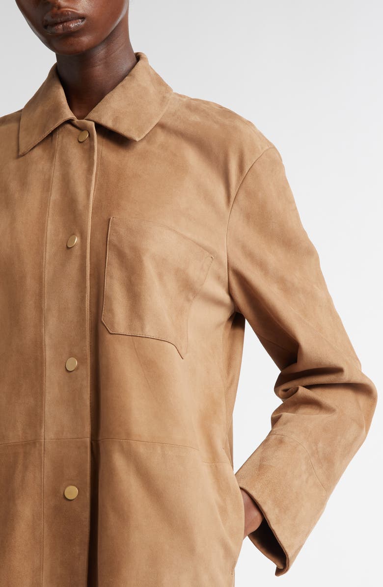 Max Mara Fresia Suede Shirt Jacket, Alternate, color, 