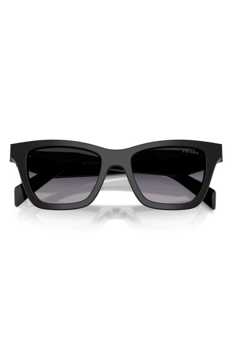Prada 51mm Butterfly Sunglasses, Alternate, color, Black / Grey Gradient
