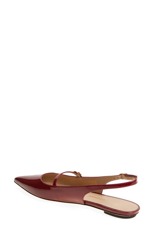 Stuart Weitzman Emilia Bordeaux Slingback Sandals With Adjustable Strap Closure In Patent Leather Woman In Burgundy