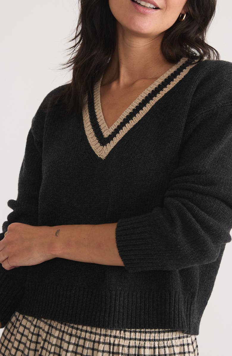 Marine Layer Wool & Cotton V-Neck Sweater, Alternate, color, 