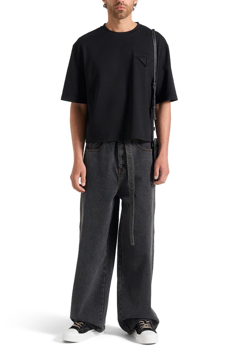 Leon Boxy Cropped T-Shirt, Alternate, color, Black
