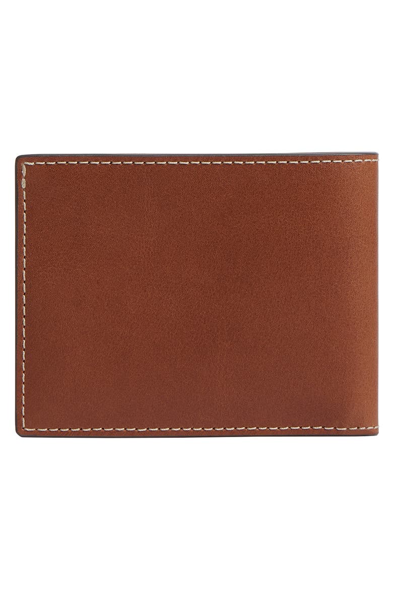 Slim Leather Bifold Wallet, Alternate, color, REDWOOD.