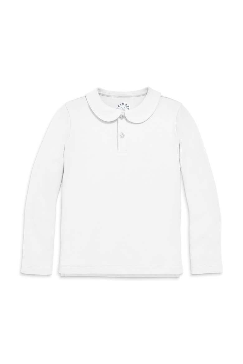 Kids Long Sleeve Peter Pan Polo, Main, color, White