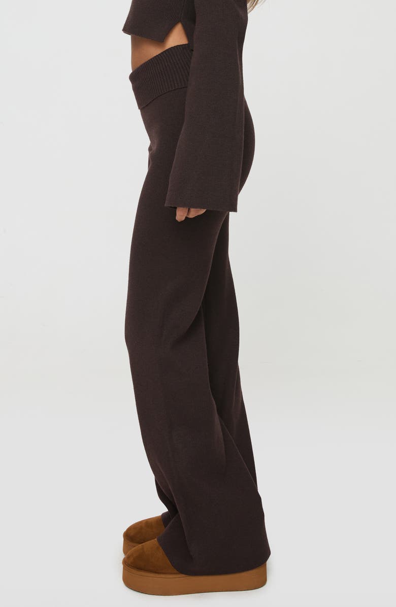 Princess Polly Try Me Wide Leg Knit Pants, Alternate, color, Chocolate