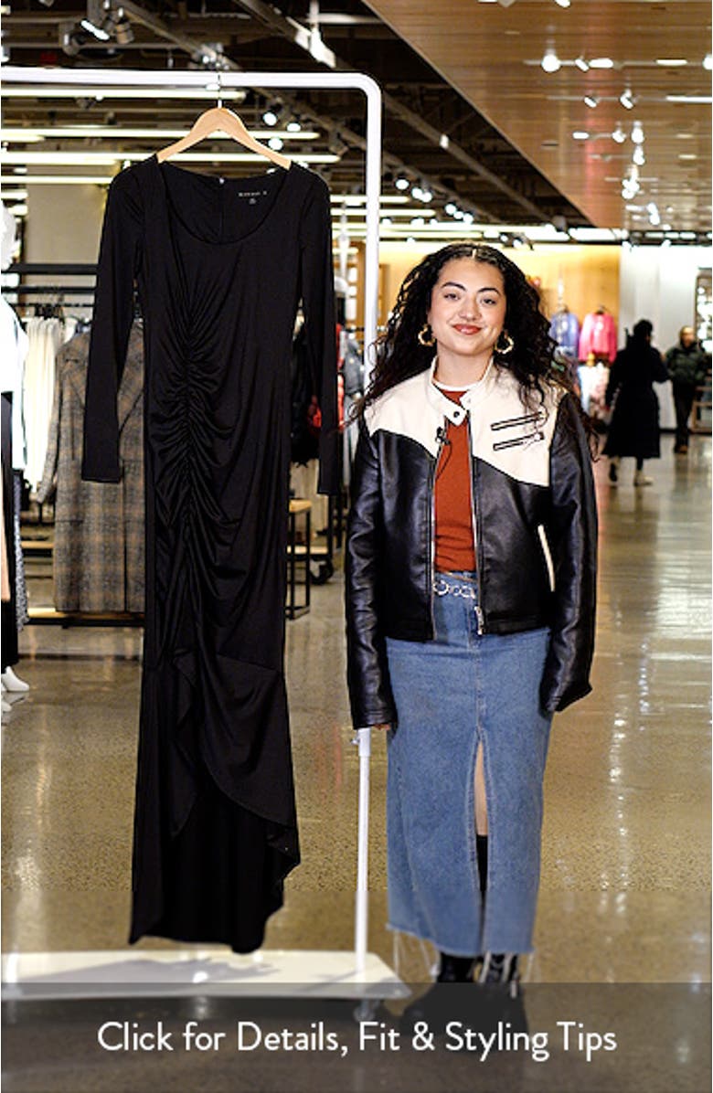 Atlanta Ruched Ruffle Long Sleeve Maxi Dress, sales video thumbnail