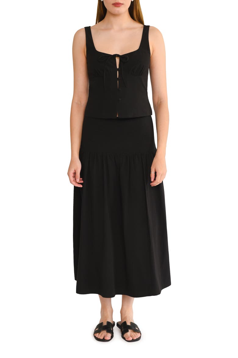 Isola Cotton Knit Skirt, Main, color, BLACK