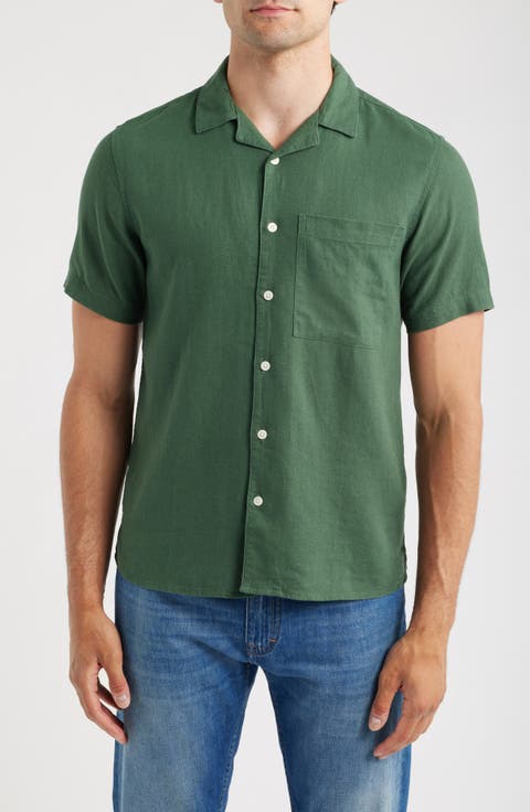 Allan Solid Linen Blend Camp Shirt