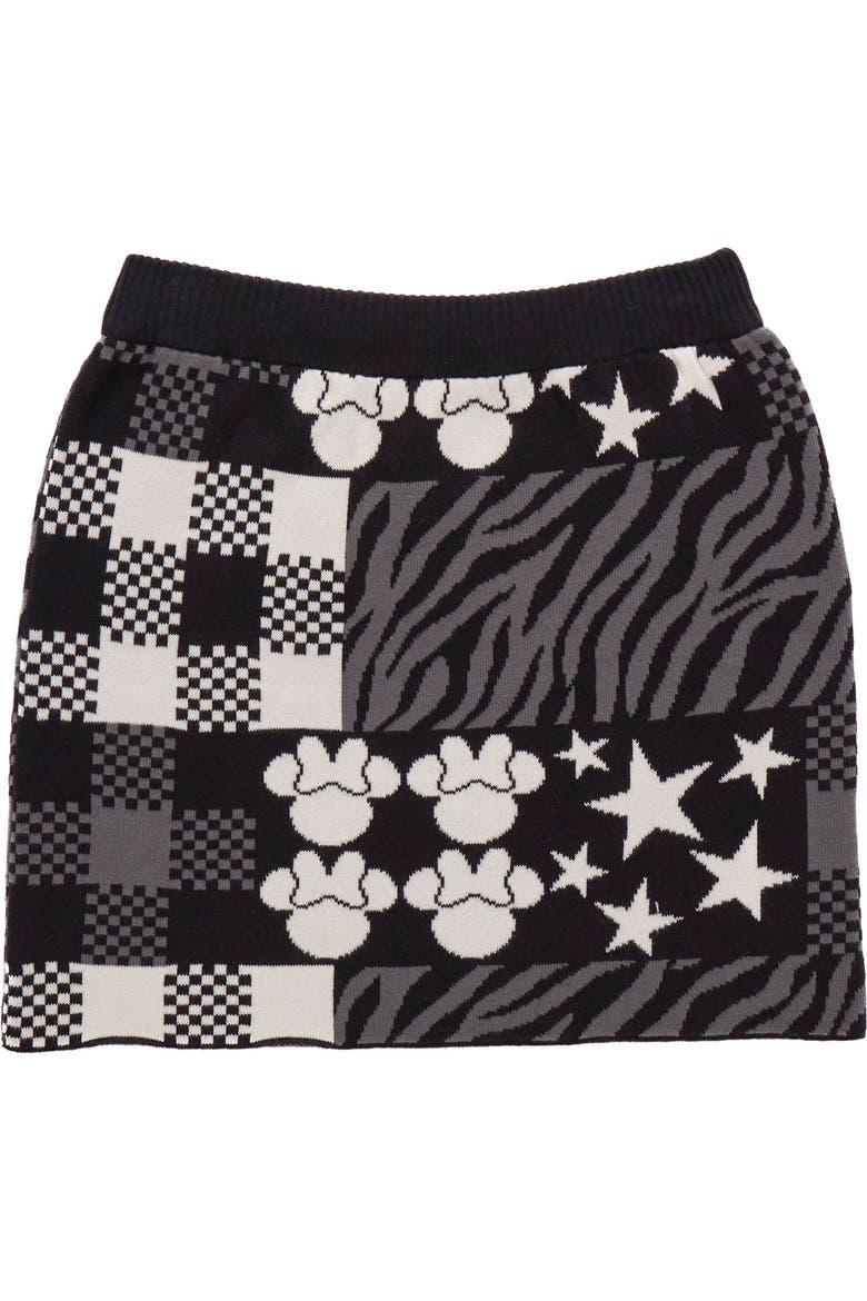 Minnie Mouse Knit Skirt, Main, color, Minnie Black White