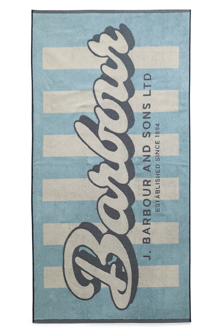 Archive Beach Towel, Main, color, SURF BLUE LOGO