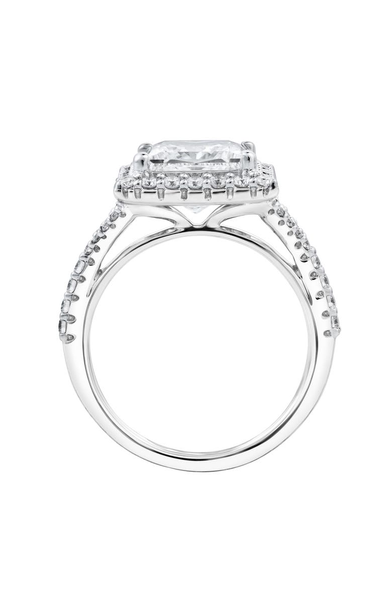 Katerina 14K White Gold Princess Cut Lab Grown Diamond Halo Engagement Ring - 3.7 Ct, Alternate, color, 14K White Gold
