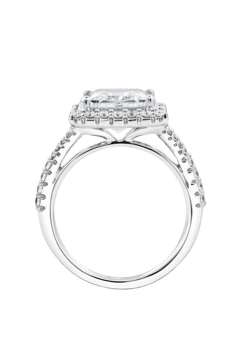 LuvMyJewelry Katerina 14K White Gold Princess Cut Lab Grown Diamond Halo Engagement Ring - 3.7 Ct, Alternate, color, 14K White Gold