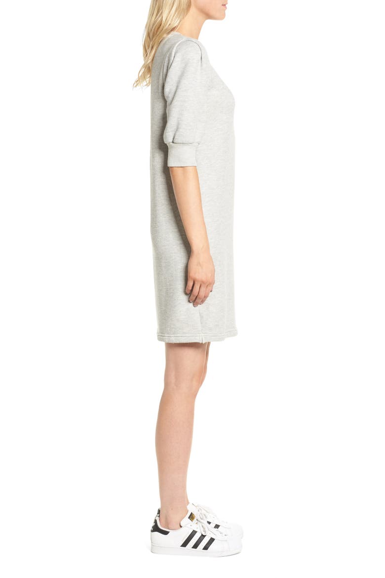 The Pleat Sweatshirt Dress, Alternate, color, LIGHT HEATHER GREY TERRY