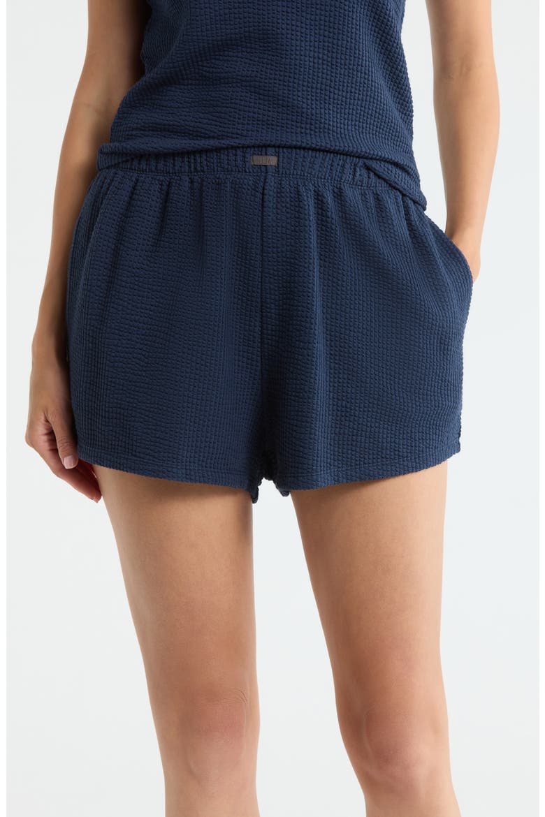 Stretch Organic Cotton Seersucker Lounge Shorts, Main, color, DEEP BLUE