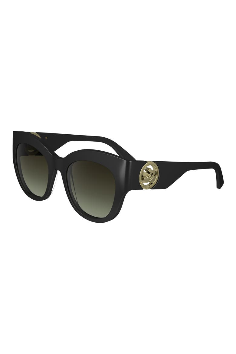 55mm Gradient Butterfly Sunglasses, Alternate, color, BLACK