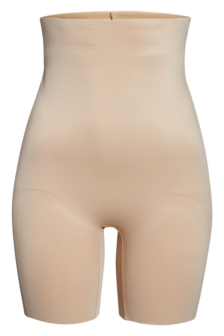 Basic Shaping High Waist Mid Thigh Shorts, Alternate, color, ULTRA NUDE
