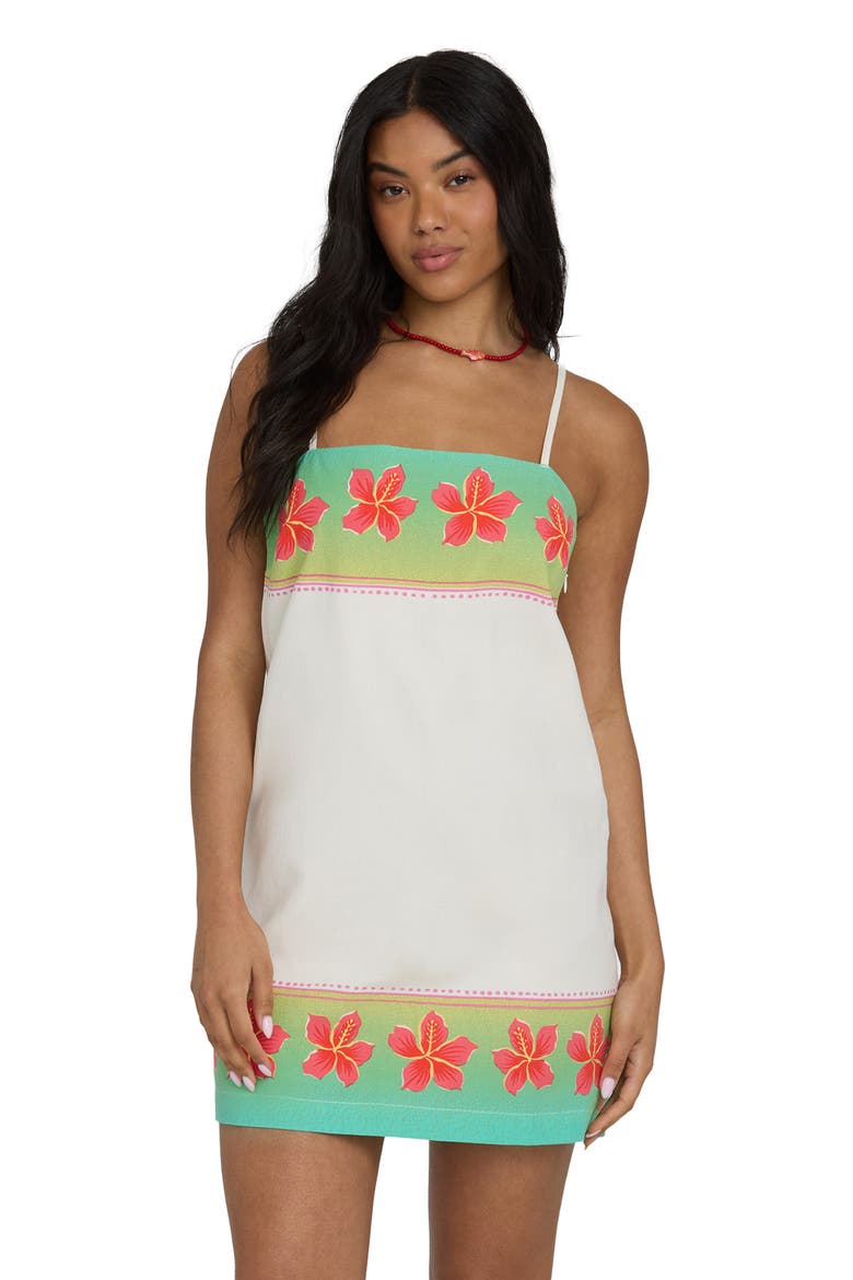 Sun Rays Cotton & Linen Mini Sundress, Alternate, color, SALT CRYSTAL