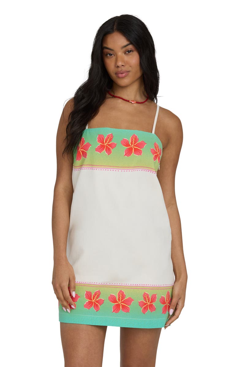 Billabong Sun Rays Cotton & Linen Mini Sundress, Alternate, color, Salt Crystal
