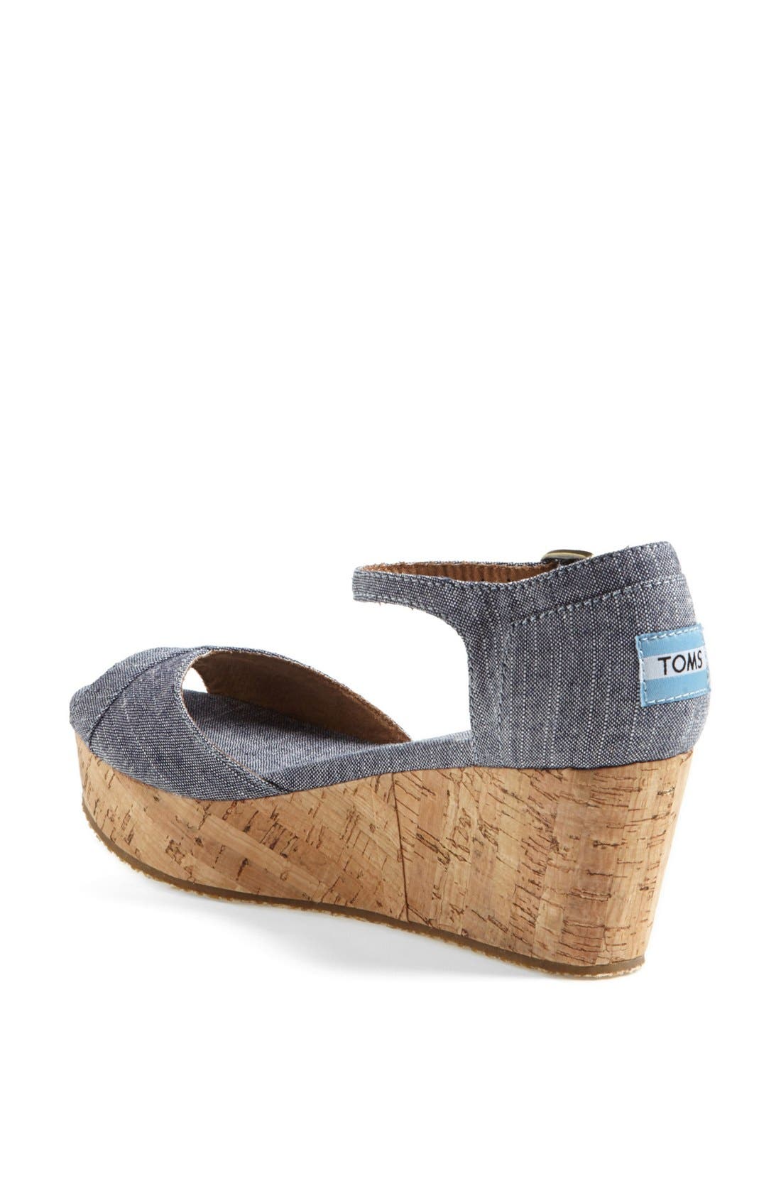 Platform Wedge Sandal, Alternate, color, DENIM