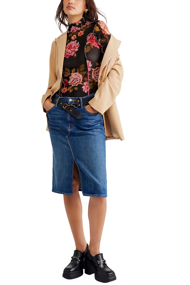 Charlie Print Turtleneck Mesh Top, Alternate, color, BLACK COMBO