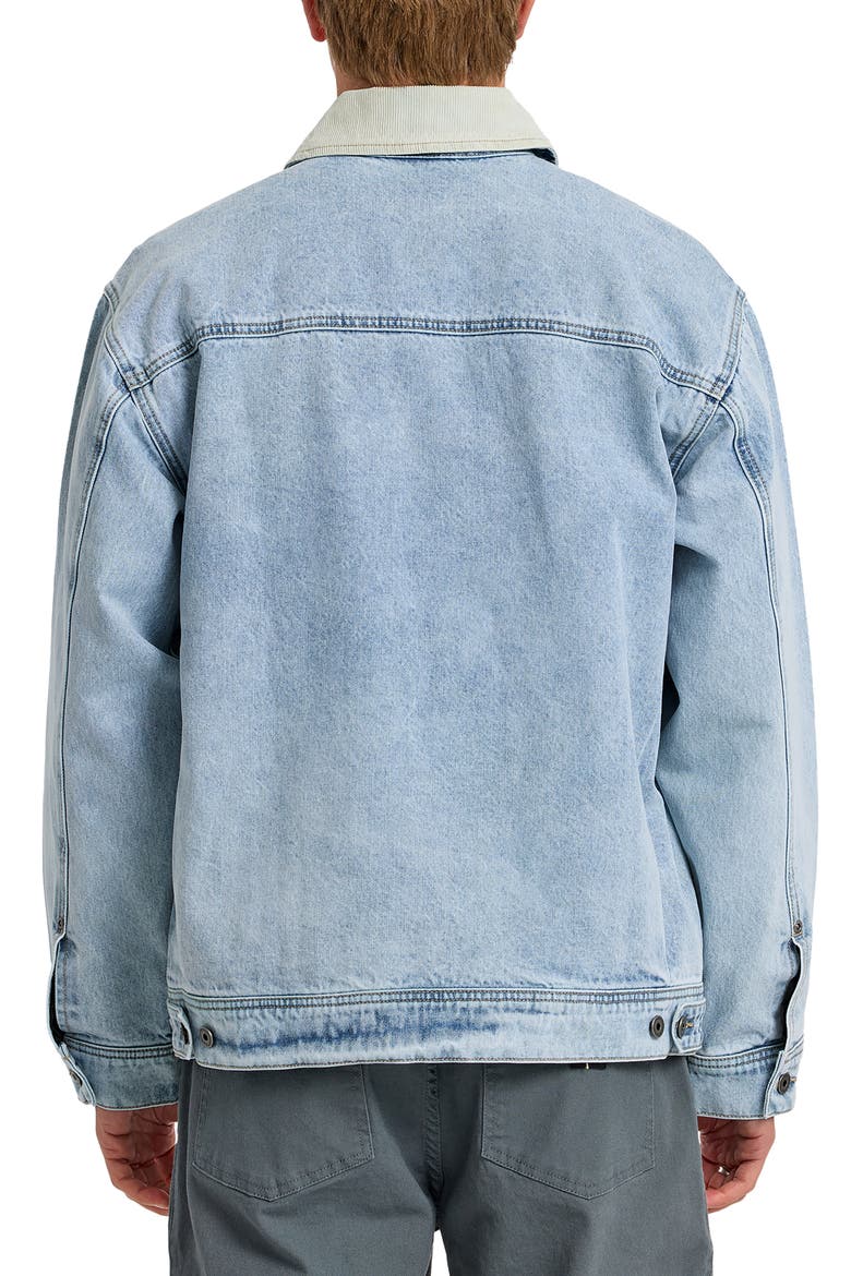 Surf Harrington Corduroy Collar Denim Jacket, Alternate, color, LIGHT INDIGO
