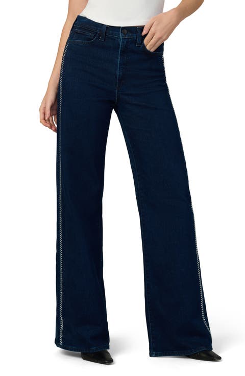 The Mia Crystal High Waist Wide Leg Jeans (Bright Lights)