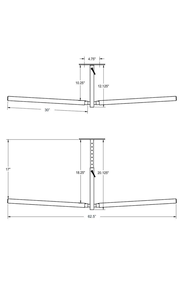 StoreYour Hi-Port 2 -Ladder Adjustable Ceiling Storage Rack -Double -Holds 150 lbs, Alternate, color, Black