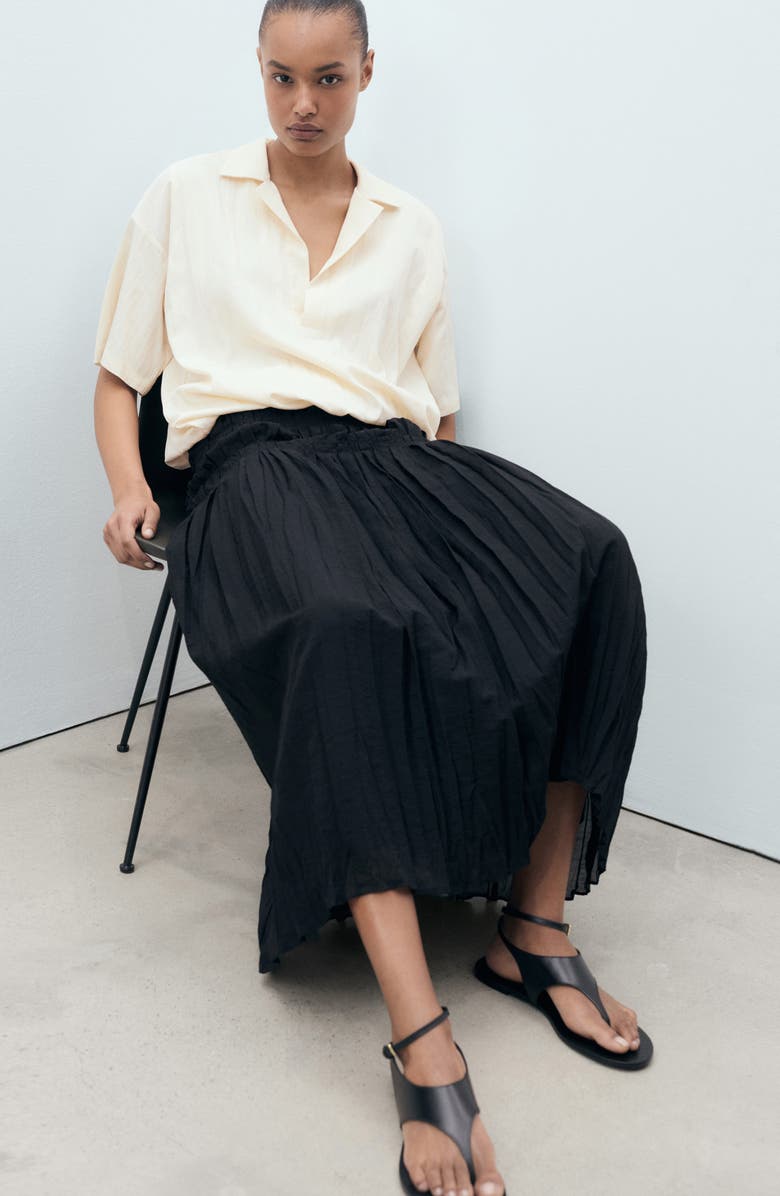 MANGO Puffed Cropped Shirt, Alternate, color, Vanilla