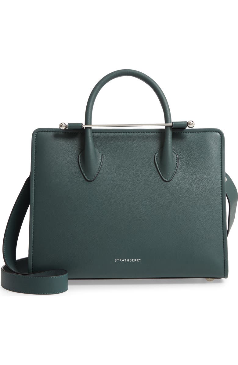 Strathberry Midi Calfskin Leather Convertible Tote, Main, color,