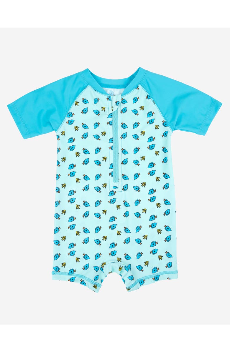 Leveret Baby One-Piece Rashguard, UPF 50+ Sun Protection Swimwear, Main, color, Fish