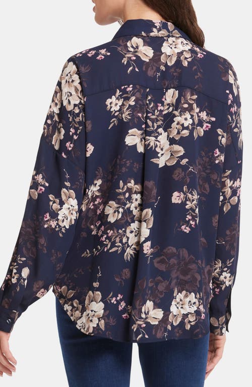 Nydj Becky Recycled Polyester Georgette Blouse In Bianca Blooms