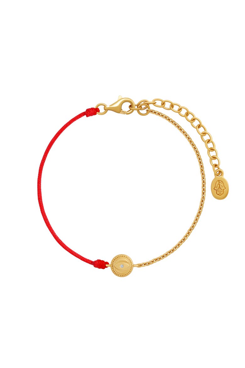 Evil Eye Red String Gold Plated Women's Chain Bracelet - Radiant Safeguard, Main, color, Red/Gold