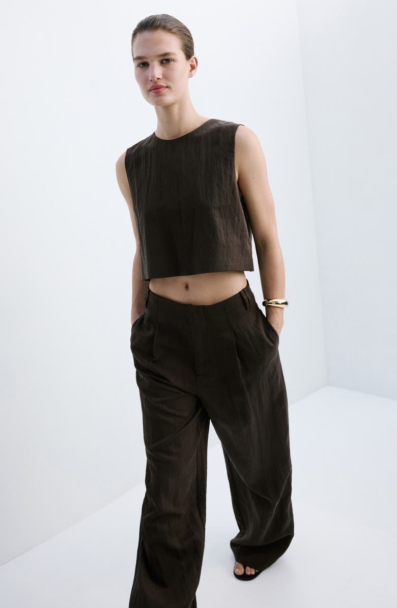 MANGO Pleated Straight Leg Pants, Alternate, color,