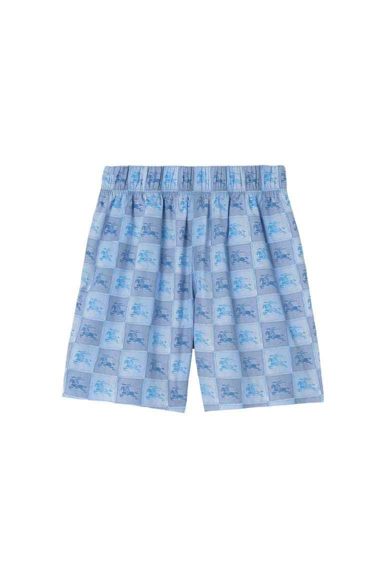 Knight Checkerboard  Cotton Shorts, Main, color, Cornflower blue