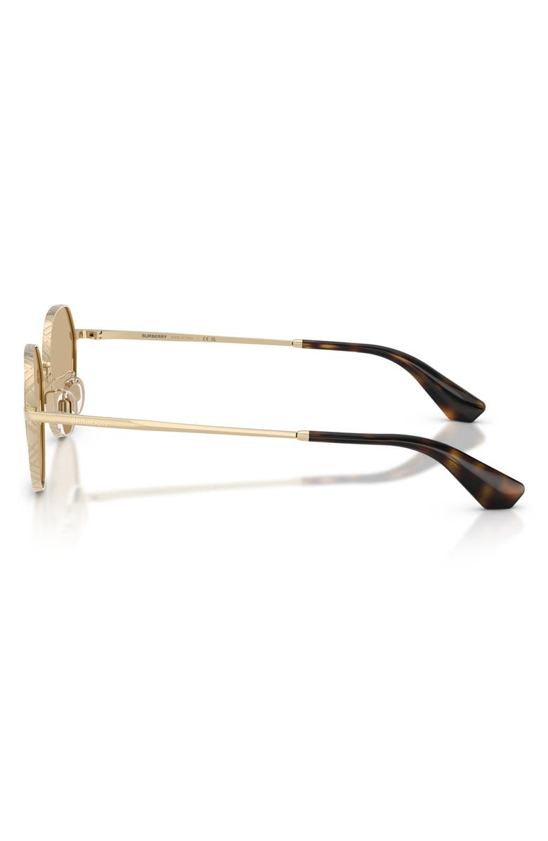 Burberry 51mm Round Sunglasses, Alternate, color, Light Gold / Dark Brown