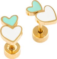 Pip Pop Heart Stack Stud Earrings