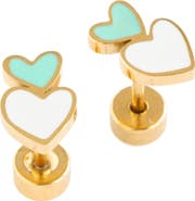 Pip Pop Heart Stack Stud Earrings