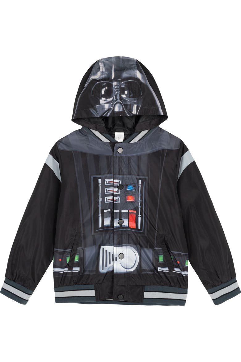 Darth Vader Cosplay Hooded Bomber Jacket, Main, color, Darth Vader Black
