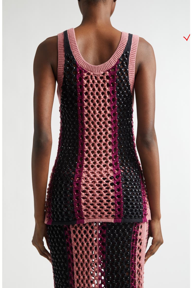 Dennis Marina Embellished Sweater Tank, Alternate, color, GUAVA MULTI