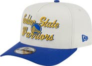 New Era Men's New Era Cream/Royal Golden State Warriors Chainstitch 9FIFTY A-Frame Snapback Hat
