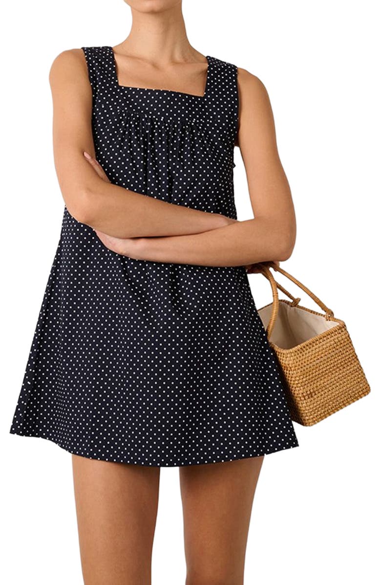 WeWoreWhat Square Neck Babydoll Mini Dress, Alternate, color,