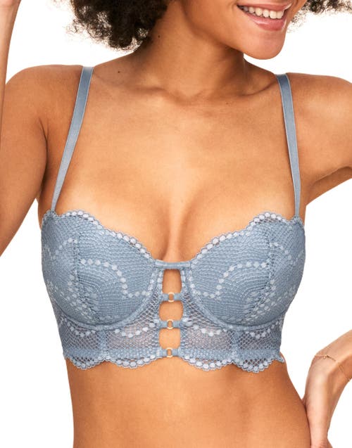Adore Me Margaritte Push Up Balconette Bra in Medium Blue at Nordstrom, Size 38B
