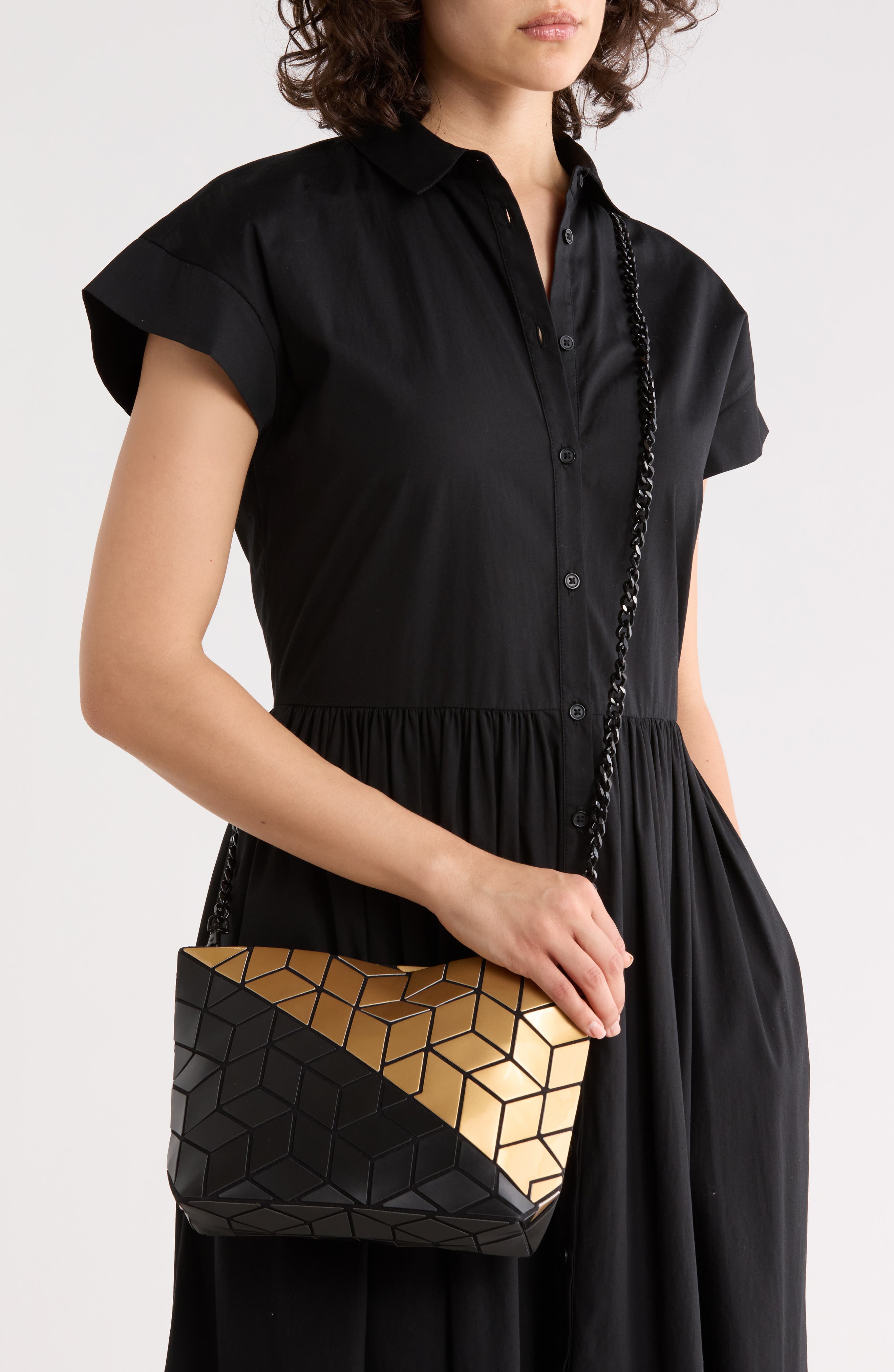Diagnoal Geo Clutch, Alternate, color, BLACK/ GOLD
