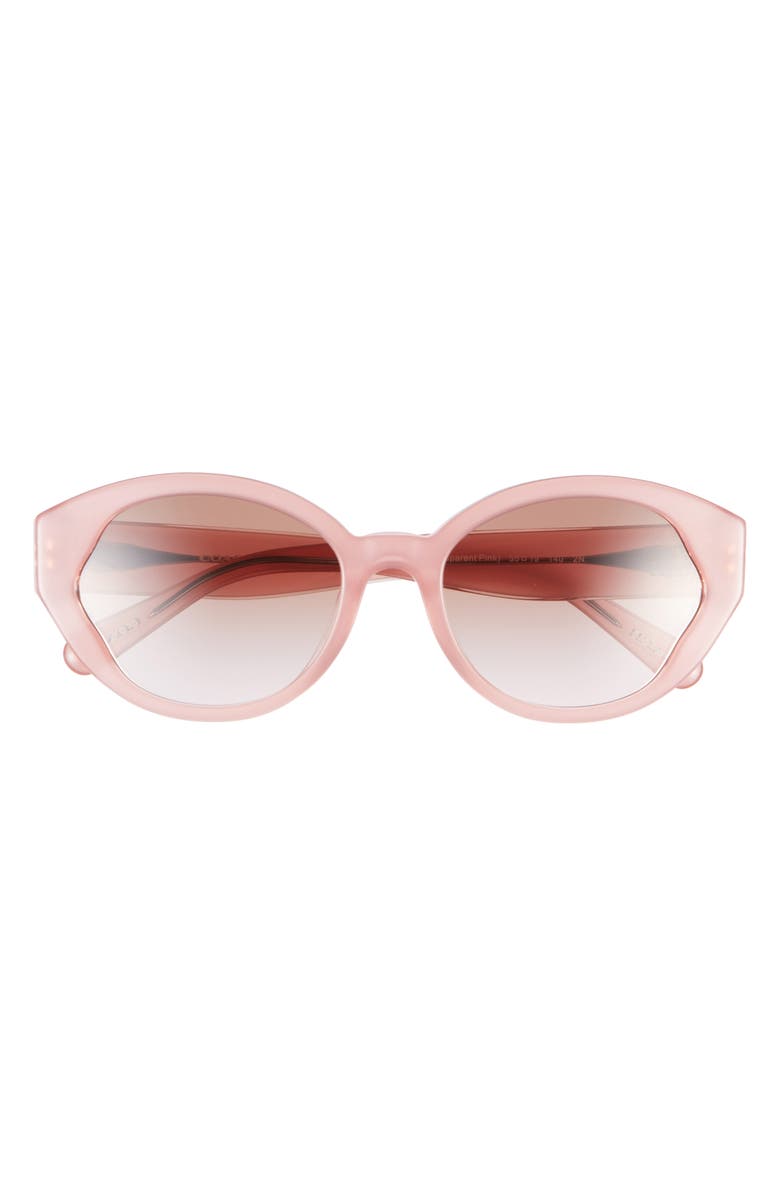 COACH 55mm Gradient Oval Sunglasses, Main, color, Milky Pink/Brown Grad